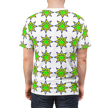 Load image into Gallery viewer, St. Vincent and the Grenadines Stars Unisex Cut &amp; Sew White Tee (AOP), St. Vincent and the Grenadines National Colors,  St. Vincent and Grenadines Independence Shirt
