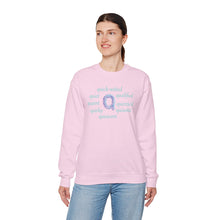 Load image into Gallery viewer, Q Alphabet Sweatshirt, Alphabet Initial &quot;Q&quot; Motivational, Optimistic, Mental Health Unisex Heavy Blend™ Crewneck Sweatshirt, Self-affirming Sweatshirt
