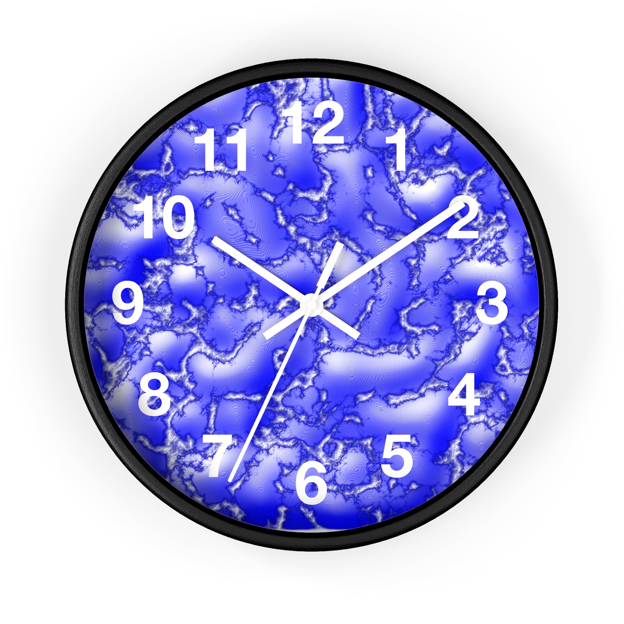 Blue Cracked Lava Wall Clock, Blue Relief Wall Clock – Hairouna Gems LLC