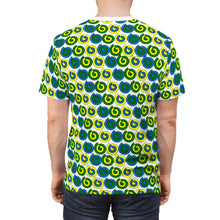 Load image into Gallery viewer, St. Vincent and the Grenadines Spirals Unisex Cut &amp; Sew Tee (AOP), St. Vincent and the Grenadines National Colors,  St. Vincent and Grenadines Independence Shirt
