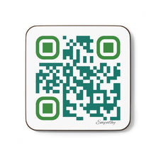 Load image into Gallery viewer, hardboard back coaster with qr code for empathy is free
