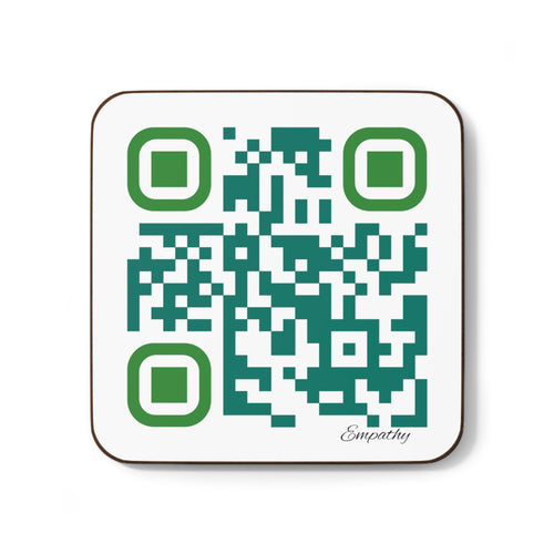 hardboard back coaster with qr code for empathy is free