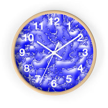 Load image into Gallery viewer, Blue Cracked Lava Wall Clock, Blue Relief Wall Clock
