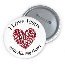 Load image into Gallery viewer, I Love Jesus With All My Heart Multi-Heart Faith Pin Badge For Lovers of Christ
