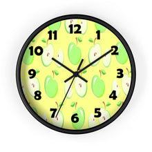 Load image into Gallery viewer, 10 inch round wall clock with green apples design
