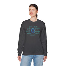 Load image into Gallery viewer, Q Alphabet Sweatshirt, Alphabet Initial &quot;Q&quot; Motivational, Optimistic, Mental Health Unisex Heavy Blend™ Crewneck Sweatshirt, Self-affirming Sweatshirt
