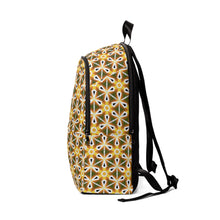 Load image into Gallery viewer, Unisex Fabric Backpack Golden Diamond Flower
