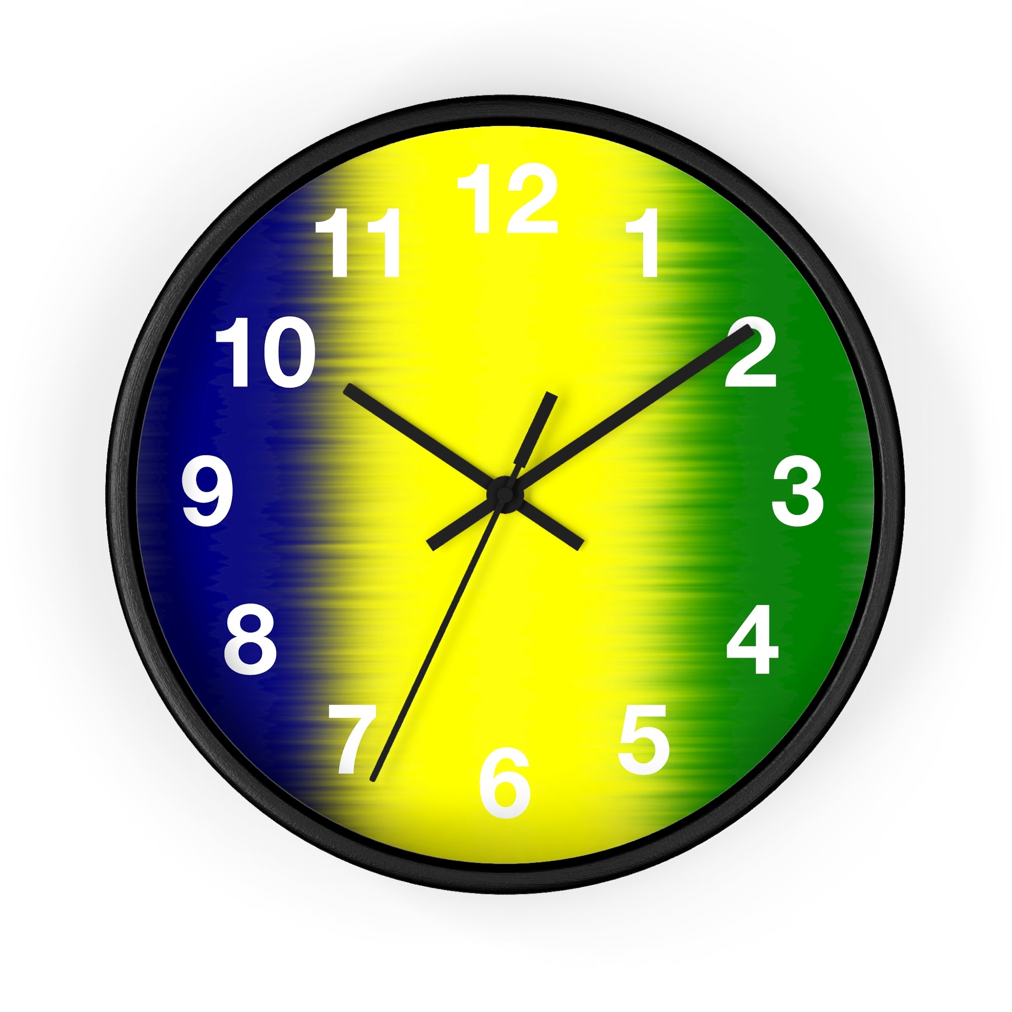 10 inch round wall clock with St. Vincent and the Grenadines national colors.