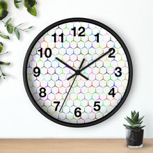 Load image into Gallery viewer, Colorful Hexagon Wall Clock, Geometric Shapes Wall Clock, Snake Skin Clock
