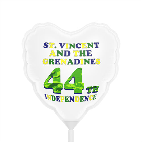 St. Vincent and the Grenadines 44th Independence 6 inch heart shaped mylar balloon