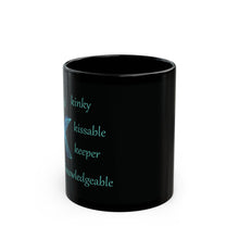 Load image into Gallery viewer, K Alphabet 11oz Mug, Initial Letter  Mug, Self-affirming Mug, Mental Health Black Coffee Mug, Motivation Mug
