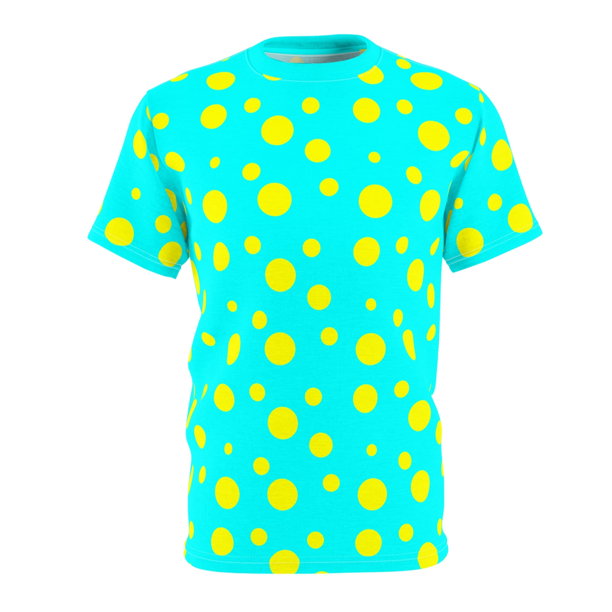 Yellow Spotted Bright Blue Unisex Tee