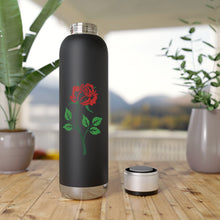 Load image into Gallery viewer, Soundwave Copper Vacuum Audio Bottle 22oz - Red Rose, 2 in 1 Water Bottle, Bluetooth Speaker Bottle, Black Portable

