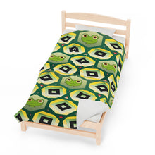 Load image into Gallery viewer, Frog Peepers Velveteen Plush Blanket
