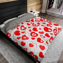 Load image into Gallery viewer, Hearts in Hearts Velveteen Plush Blanket
