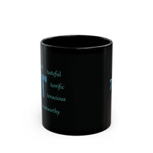 Load image into Gallery viewer, T Alphabet 11oz Mug, Initial Letter  Mug, Self-affirming Mug, Mental Health Black Coffee Mug, Motivation Mug
