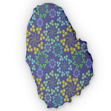 Load image into Gallery viewer, St. Vincent Map-Shaped Pillow Blue Bubble Floral
