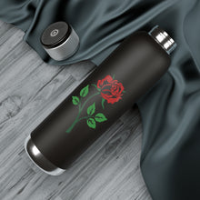 Load image into Gallery viewer, Soundwave Copper Vacuum Audio Bottle 22oz - Red Rose, 2 in 1 Water Bottle, Bluetooth Speaker Bottle, Black Portable

