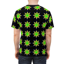 Load image into Gallery viewer, St. Vincent and the Grenadines Stars Unisex Black Tee (AOP), St. Vincent and the Grenadines National Colors,  St. Vincent and Grenadines Independence Shirt
