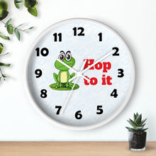 Load image into Gallery viewer, Hop to It Wall Clock, Frog Wall Clock
