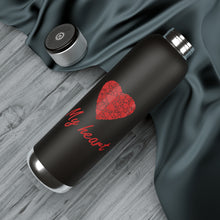 Load image into Gallery viewer, Soundwave Copper Vacuum Audio Bottle 22oz - My Heart, 2 in 1 Water Bottle, Bluetooth Speaker Bottle, Black Portable
