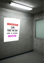 Load image into Gallery viewer, Snitch or Take the Rap Urban Street Slang Matte Wall Art Poster
