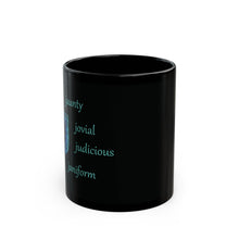 Load image into Gallery viewer, J Alphabet 11oz Mug, Initial Letter  Mug, Self-affirming Mug, Mental Health Black Coffee Mug, Motivation Mug
