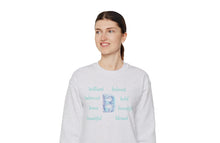 Load image into Gallery viewer, ash grey sweatshirt with the letter B surrounded by positive b words
