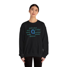 Load image into Gallery viewer, Q Alphabet Sweatshirt, Alphabet Initial &quot;Q&quot; Motivational, Optimistic, Mental Health Unisex Heavy Blend™ Crewneck Sweatshirt, Self-affirming Sweatshirt
