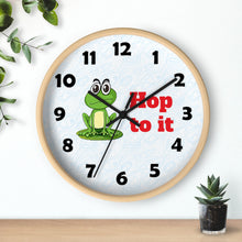 Load image into Gallery viewer, Hop to It Wall Clock, Frog Wall Clock
