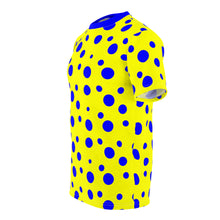 Load image into Gallery viewer, Yellow Unisex Tee With Lighter Blue Spots
