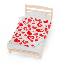 Load image into Gallery viewer, Hearts in Hearts Velveteen Plush Blanket
