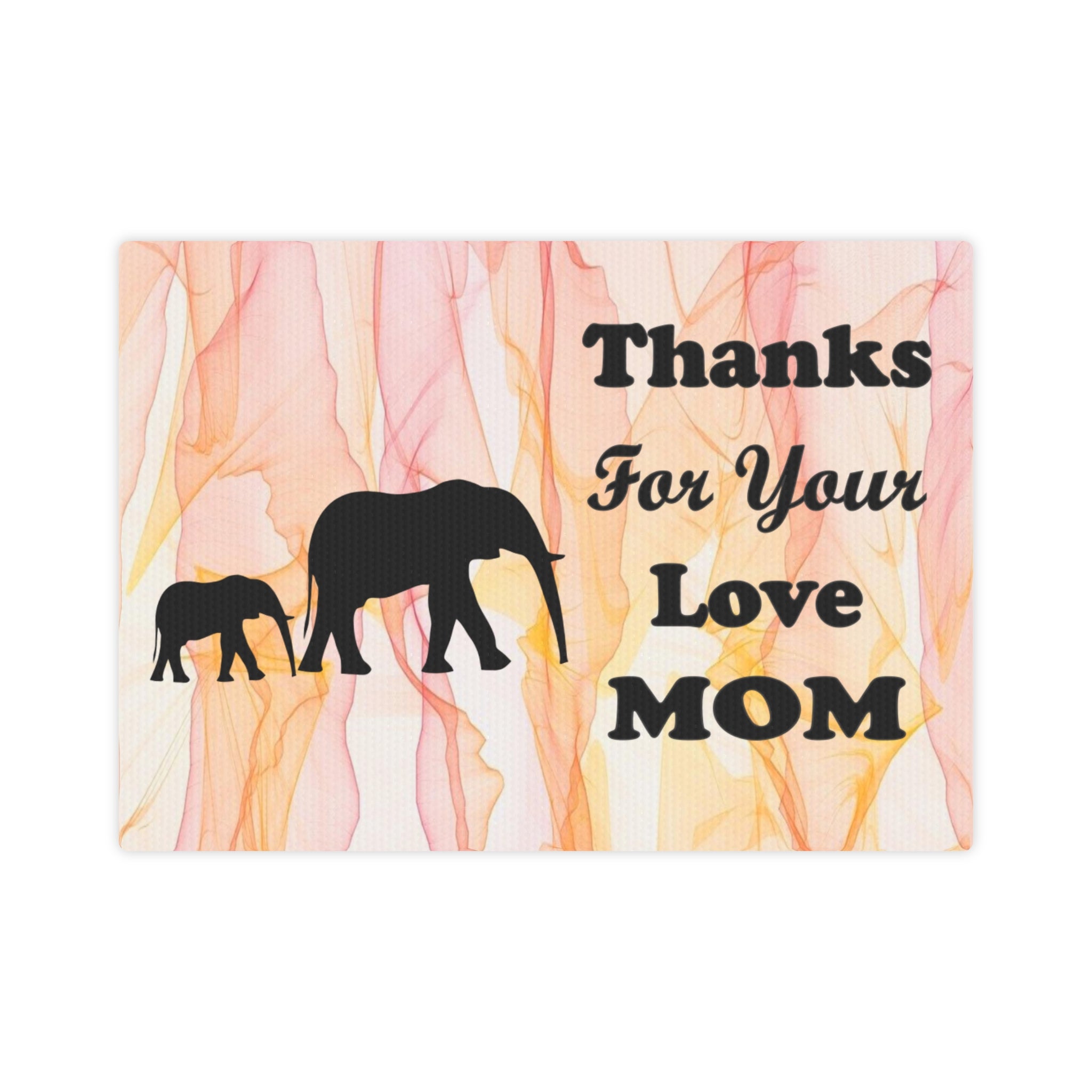 Elephant Canvas Photo Tile - Thanks For Your Love Mom