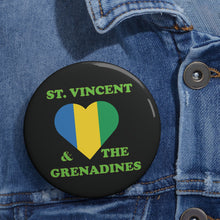 Load image into Gallery viewer, St. Vincent &amp; the Grenadines Heart Pin – Black Background Caribbean Pride Accessory
