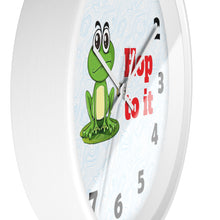 Load image into Gallery viewer, Hop to It Wall Clock, Frog Wall Clock

