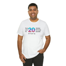 Load image into Gallery viewer, World Sight Day t-shirt, 20-20-20 Vision Rule, World Blind Day, International Day of Sight, National Blind Day t-shirt

