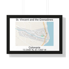 Load image into Gallery viewer, framed map poster of Colonarie in St. Vincent and the Grenadines
