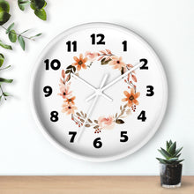 Load image into Gallery viewer, Flower Circle Wall Clock, Flower Ring Wall Clock

