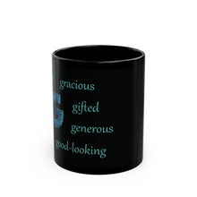 Load image into Gallery viewer, G Alphabet 11oz Mug, Initial Letter  Mug, Self-affirming Mug, Mental Health Black Coffee Mug, Motivation Mug
