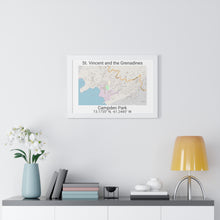 Load image into Gallery viewer, Campden Park St. Vincent and the Grenadines Map Framed Print Poster, Framed Vertical Poster Framed Horizontal Poster
