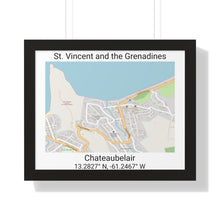 Load image into Gallery viewer, framed poster of a map of Chateaubelair in St. Vincent and the Grenadines
