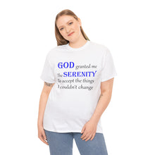 Load image into Gallery viewer, Serenity Prayer Unisex Heavy Cotton Tee, Serenity T-shirt, Mental Health T-shirt
