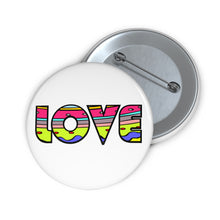 Load image into Gallery viewer, Color Pop Hippie LOVE Pin – Bright Comic-Style Positivity Badge
