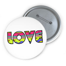 Load image into Gallery viewer, Color Pop Hippie LOVE Pin – Bright Comic-Style Positivity Badge
