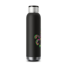 Load image into Gallery viewer, Soundwave Copper Vacuum Waterproof Audio Bottle 22oz - Floral Octopus, 2 in 1 Water Bottle, Bluetooth Speaker Bottle, Black Portable
