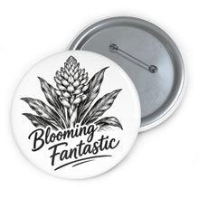 Load image into Gallery viewer, Blooming Fantastic Ginger Torch Lily Pin – Black and White Tropical Flower Button Badge, Botanical Art Accessory
