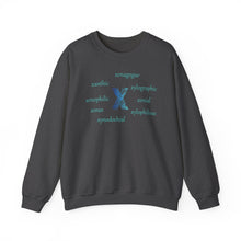 Load image into Gallery viewer, X Alphabet Sweatshirt, Alphabet Initial &quot;X&quot;, Motivational, Optimistic, Mental Health,  Unisex Heavy Blend™ Crewneck Sweatshirt, Self-affirming Sweatshirt
