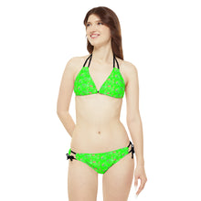 Load image into Gallery viewer, green bikini set with pink and blue marbling
