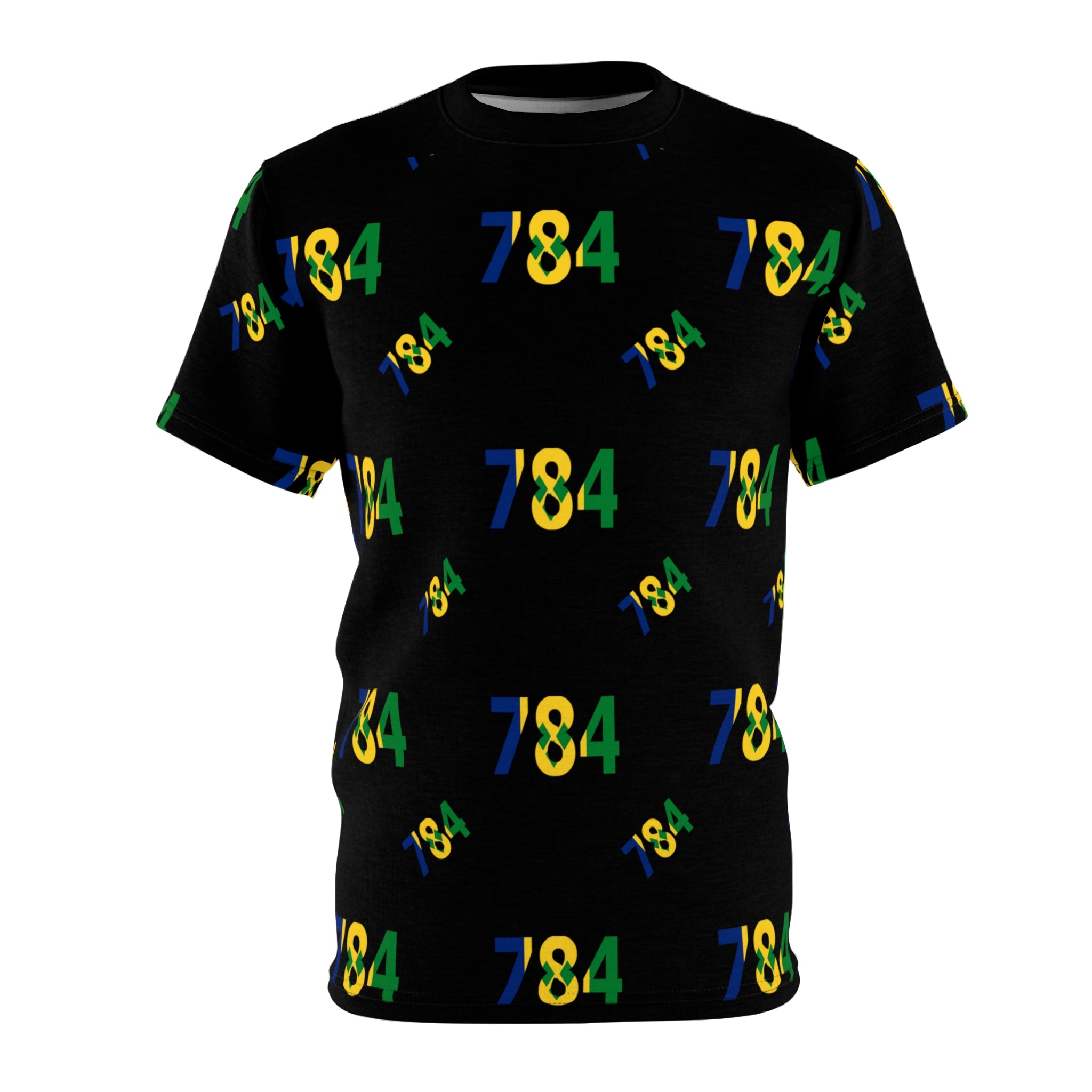 St. Vincent and the Grenadines Area Code 784 Unisex Tee (Black)