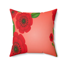 Load image into Gallery viewer, Spun Polyester Rose Square Pillow - Thanks For Your Love Mom
